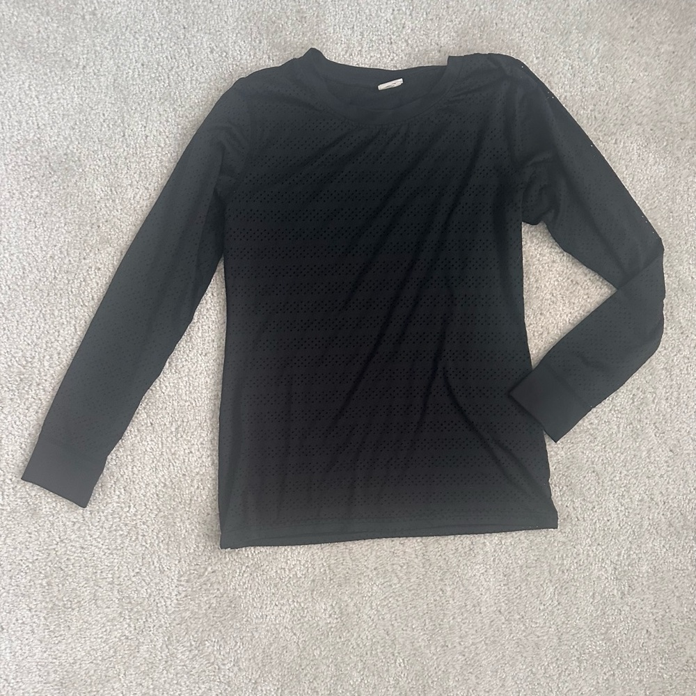 ZYIA Active Chill Long-Sleeved Top with Mesh Perforations Black Size S